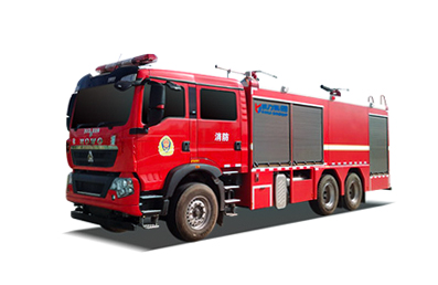 HOWO Rear Double Axle Dry Powder Foam Combined Fire Truck 